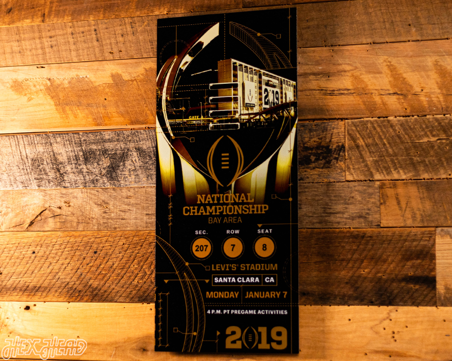 Clemson Tigers 2019 National Championship Ticket Stub Single Layer Metal Wall Art