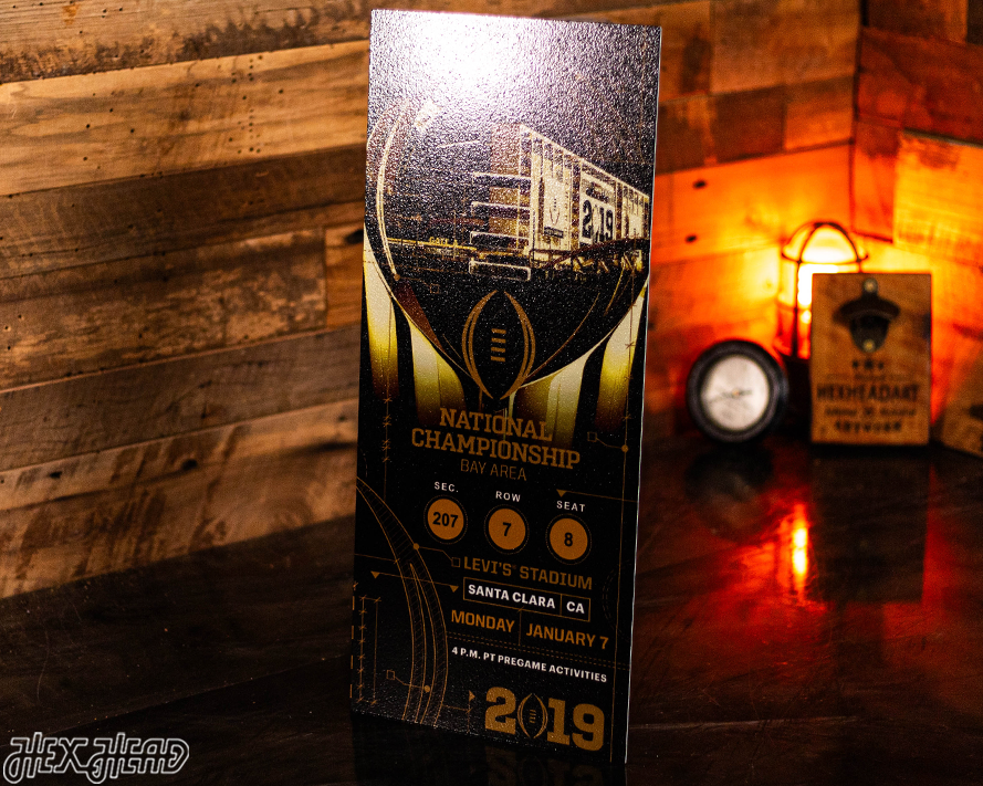 Clemson Tigers 2019 National Championship Ticket Stub Single Layer Metal Wall Art