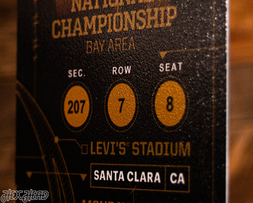 Clemson Tigers 2019 National Championship Ticket Stub Single Layer Metal Wall Art