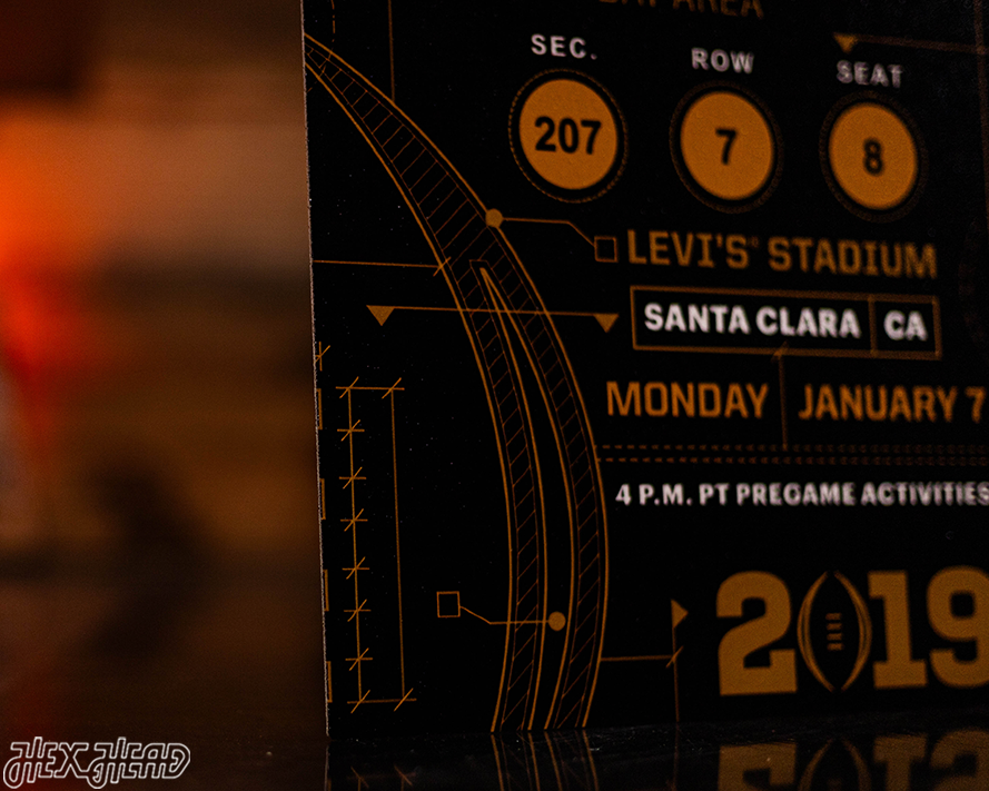 Clemson Tigers 2019 National Championship Ticket Stub Single Layer Metal Wall Art