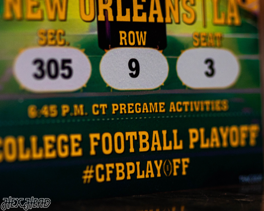 LSU Tigers 2020 National Championship Ticket Stub Single Layer Metal Wall Art