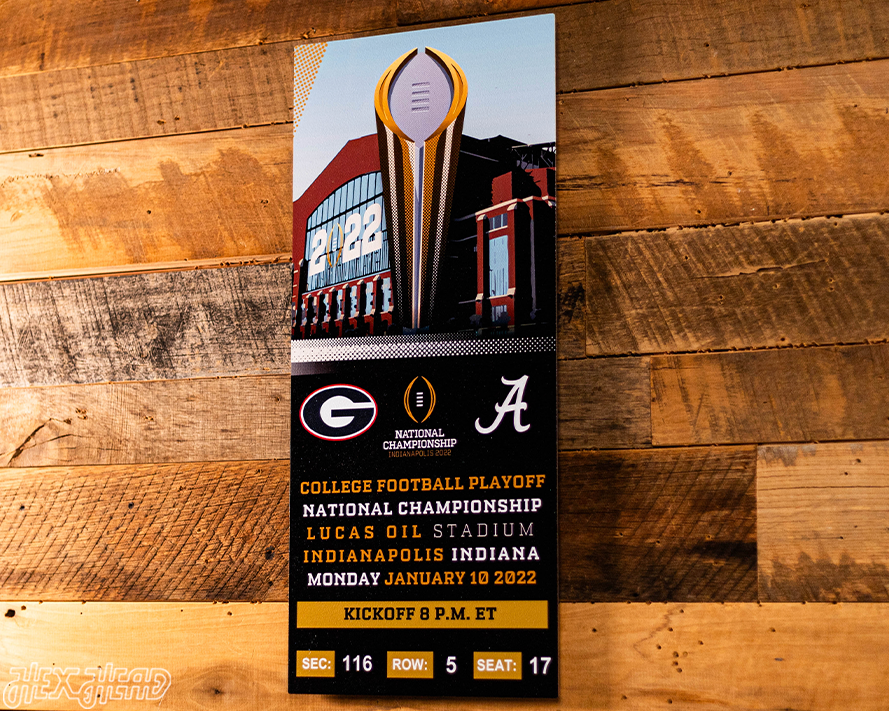 Georgia Bulldogs 2021 National Championship Ticket Stub Single Layer Metal Wall Art