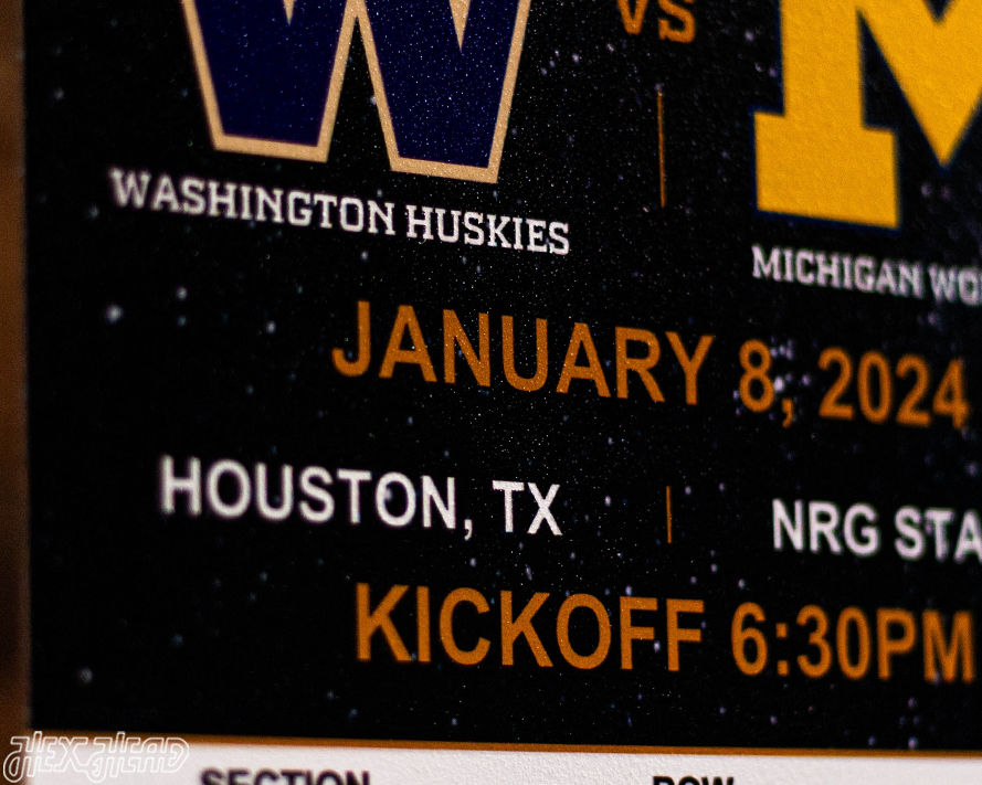 Michigan Wolverines 2024 National Championship Ticket Stub Single Layer Metal Wall Art