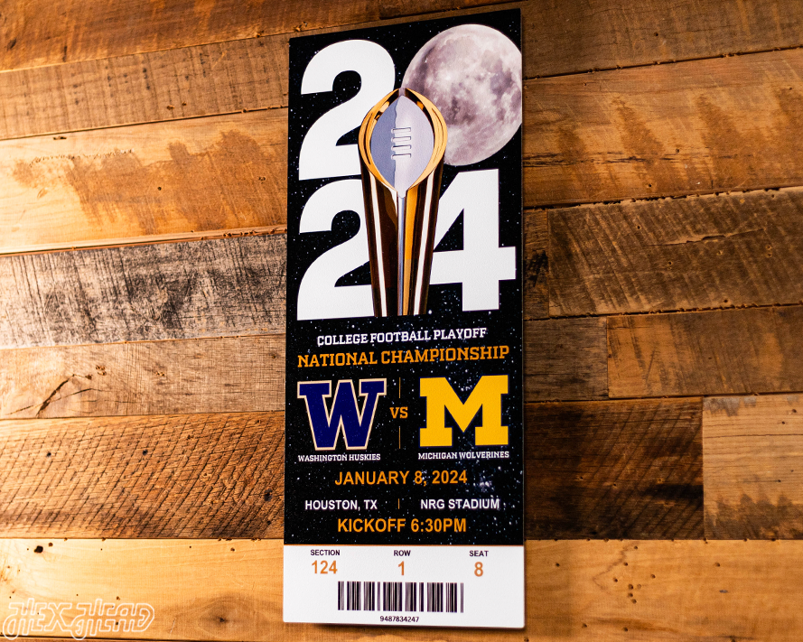 Michigan Wolverines 2024 National Championship Ticket Stub Single Layer Metal Wall Art