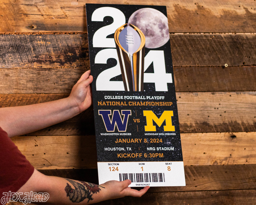 Michigan Wolverines 2024 National Championship Ticket Stub Single Layer Metal Wall Art