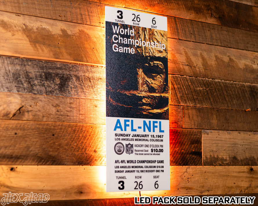 Green Bay Packers Super Bowl 1967 Ticket Stub Single Layer Metal Wall Art