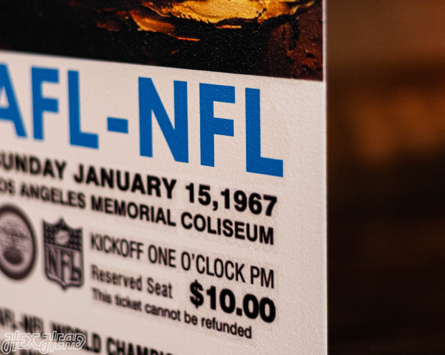 Green Bay Packers Super Bowl 1967 Ticket Stub Single Layer Metal Wall Art