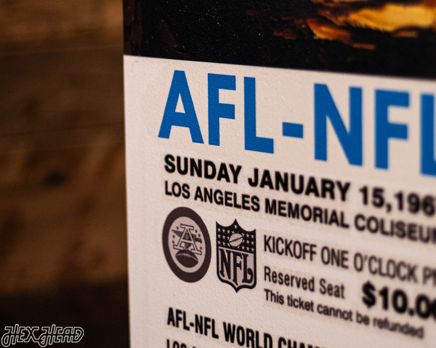 Green Bay Packers Super Bowl 1967 Ticket Stub Single Layer Metal Wall Art