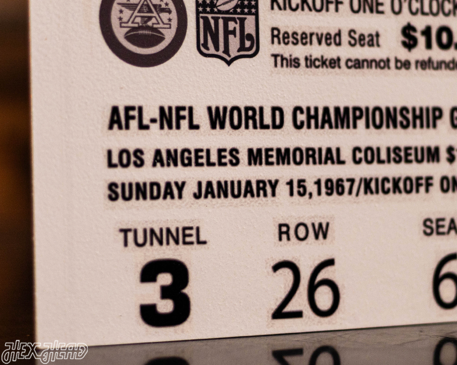 Green Bay Packers Super Bowl 1967 Ticket Stub Single Layer Metal Wall Art