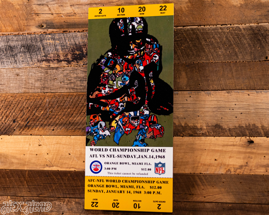 Green Bay Packers Super Bowl II Ticket Stub Single Layer Metal Wall Art