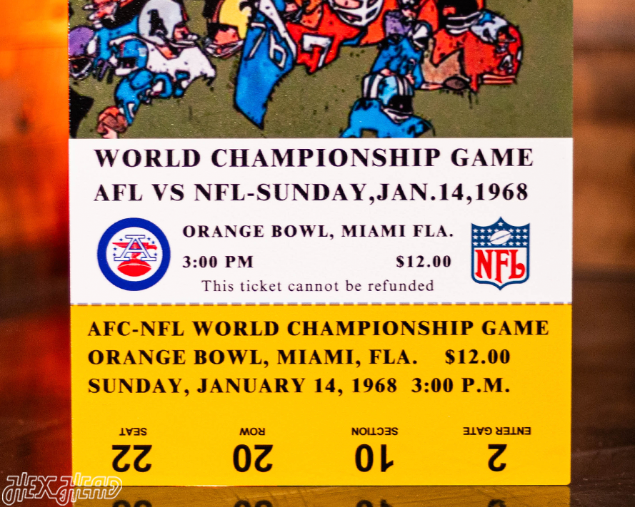 Green Bay Packers Super Bowl II Ticket Stub Single Layer Metal Wall Art