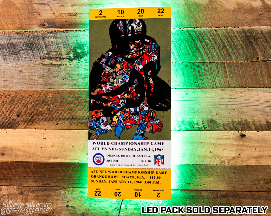 Green Bay Packers Super Bowl II Ticket Stub Single Layer Metal Wall Art