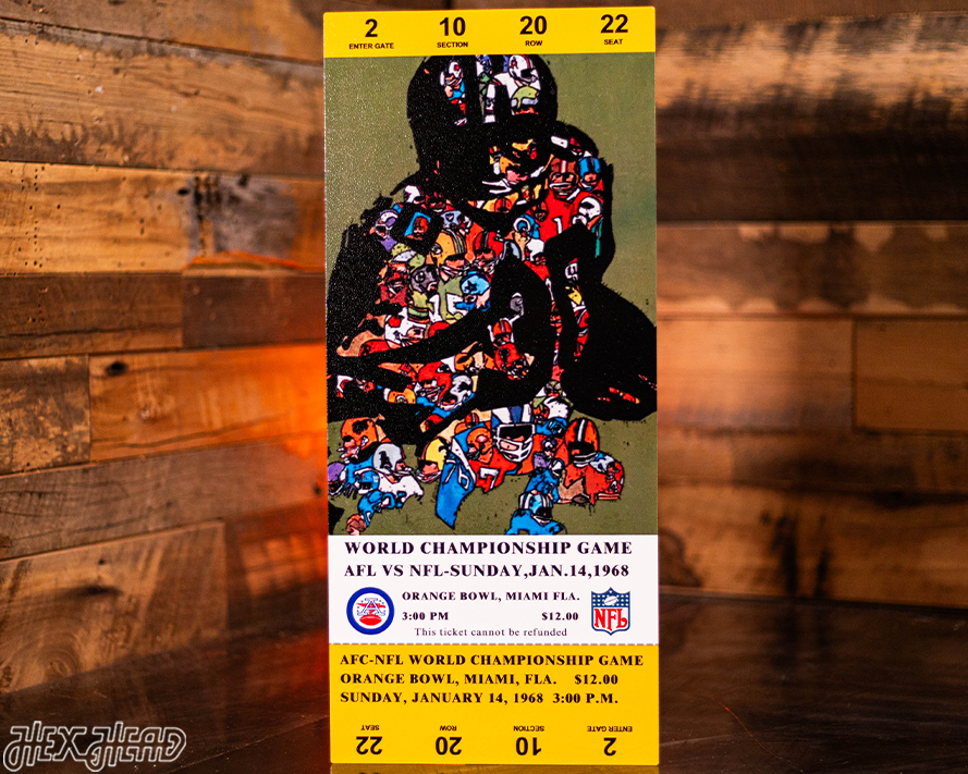 Green Bay Packers Super Bowl II Ticket Stub Single Layer Metal Wall Art