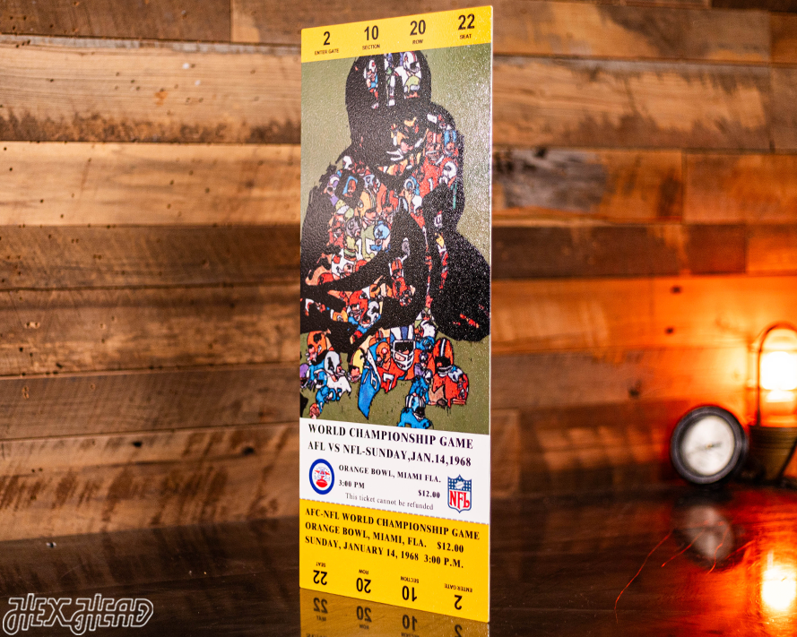 Green Bay Packers Super Bowl II Ticket Stub Single Layer Metal Wall Art