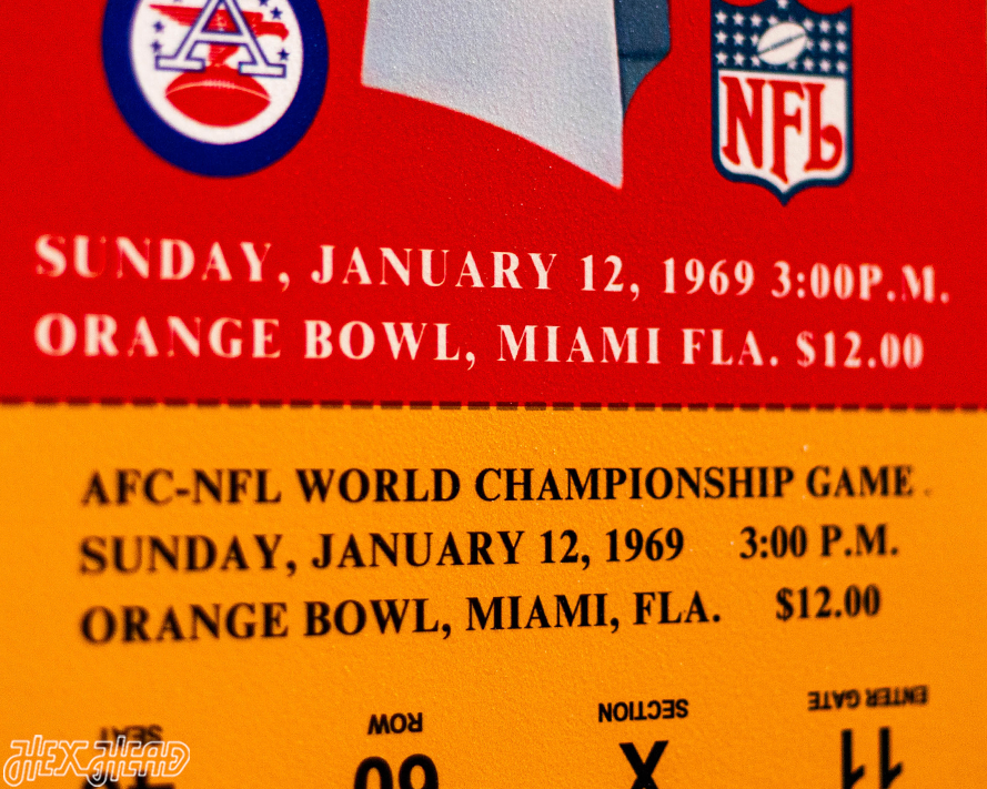 New York Jets Super Bowl III Ticket Stub Single Layer Metal Wall Art