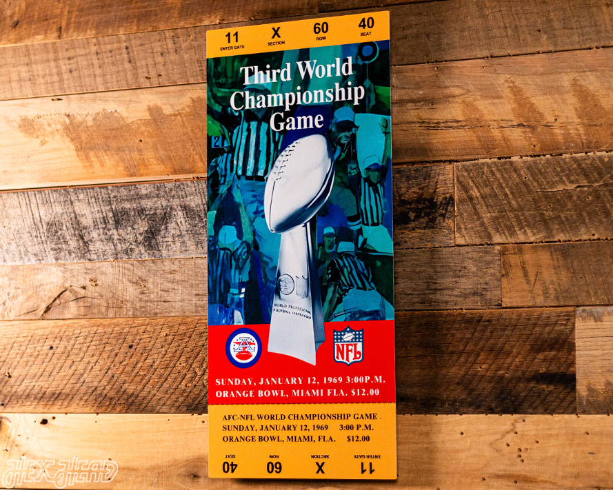 New York Jets Super Bowl III Ticket Stub Single Layer Metal Wall Art