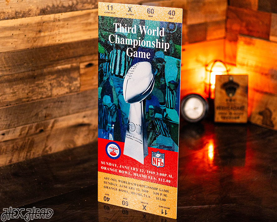 New York Jets Super Bowl III Ticket Stub Single Layer Metal Wall Art