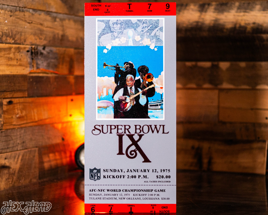 Pittsburgh Steelers Super Bowl IX Ticket Stub Single Layer Metal Wall Art