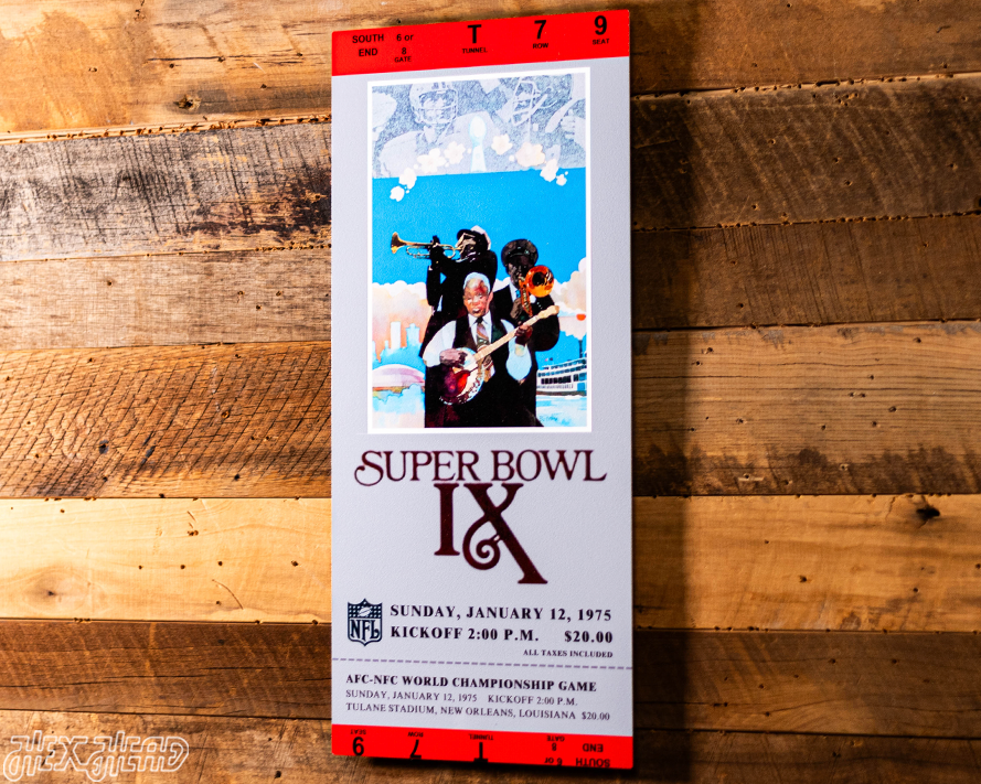 Pittsburgh Steelers Super Bowl IX Ticket Stub Single Layer Metal Wall Art