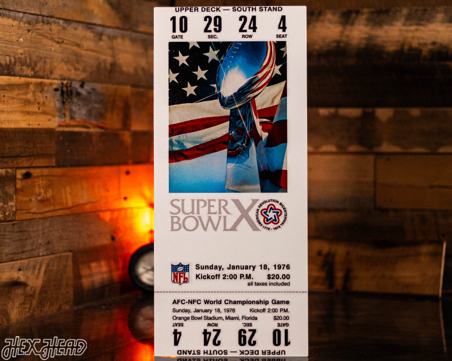 Pittsburgh Steelers Super Bowl X Ticket Stub Single Layer Metal Wall Art