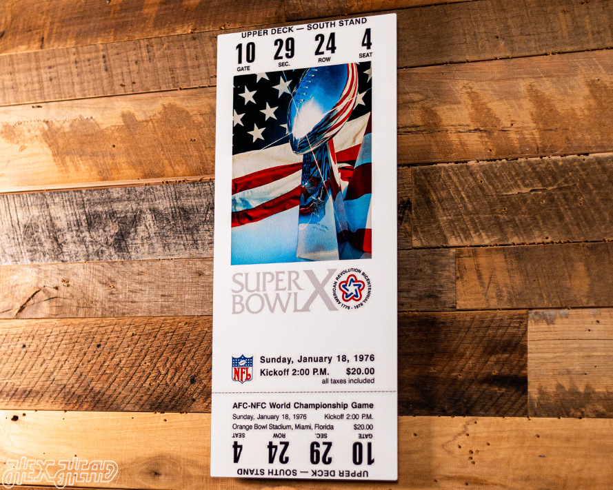 Pittsburgh Steelers Super Bowl X Ticket Stub Single Layer Metal Wall Art