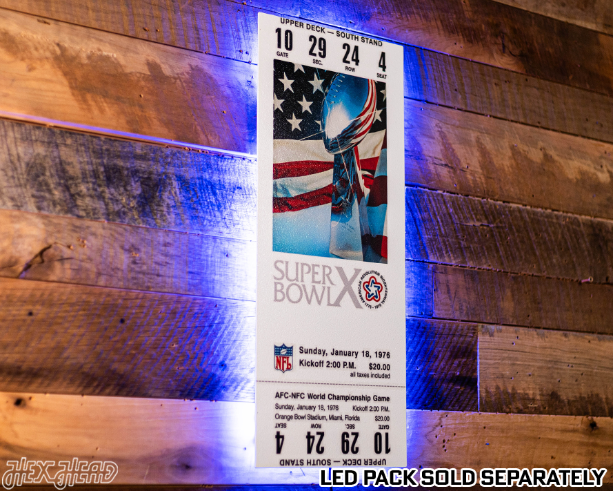 Pittsburgh Steelers Super Bowl X Ticket Stub Single Layer Metal Wall Art