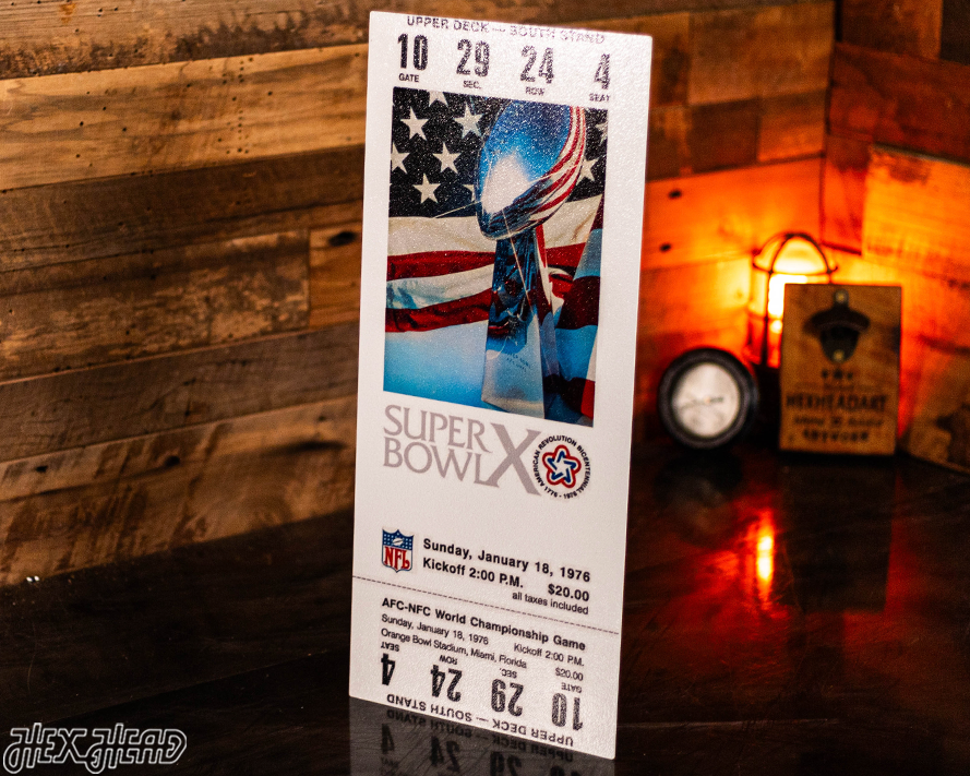 Pittsburgh Steelers Super Bowl X Ticket Stub Single Layer Metal Wall Art