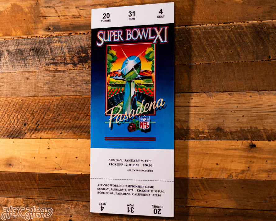 Las Vegas Raiders Super Bowl XI Ticket Stub Single Layer Metal Wall Art