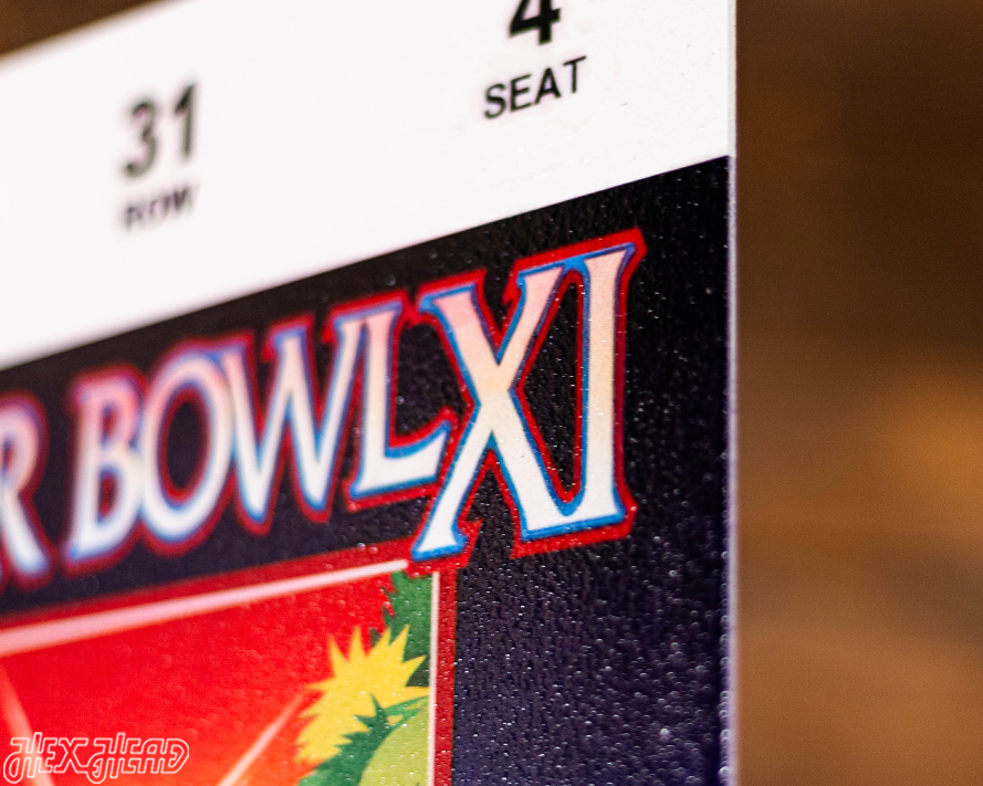 Las Vegas Raiders Super Bowl XI Ticket Stub Single Layer Metal Wall Art