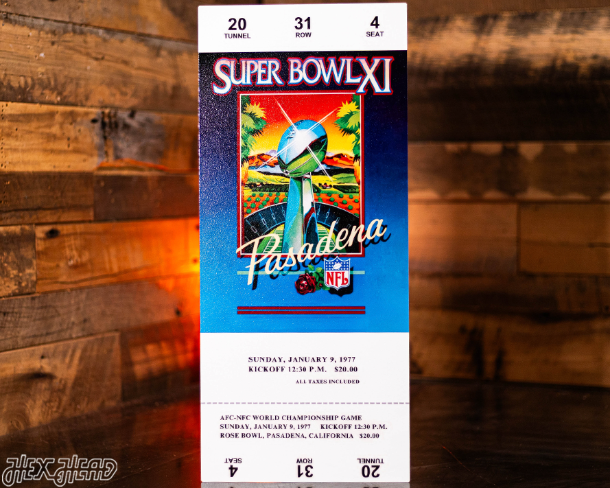 Las Vegas Raiders Super Bowl XI Ticket Stub Single Layer Metal Wall Art