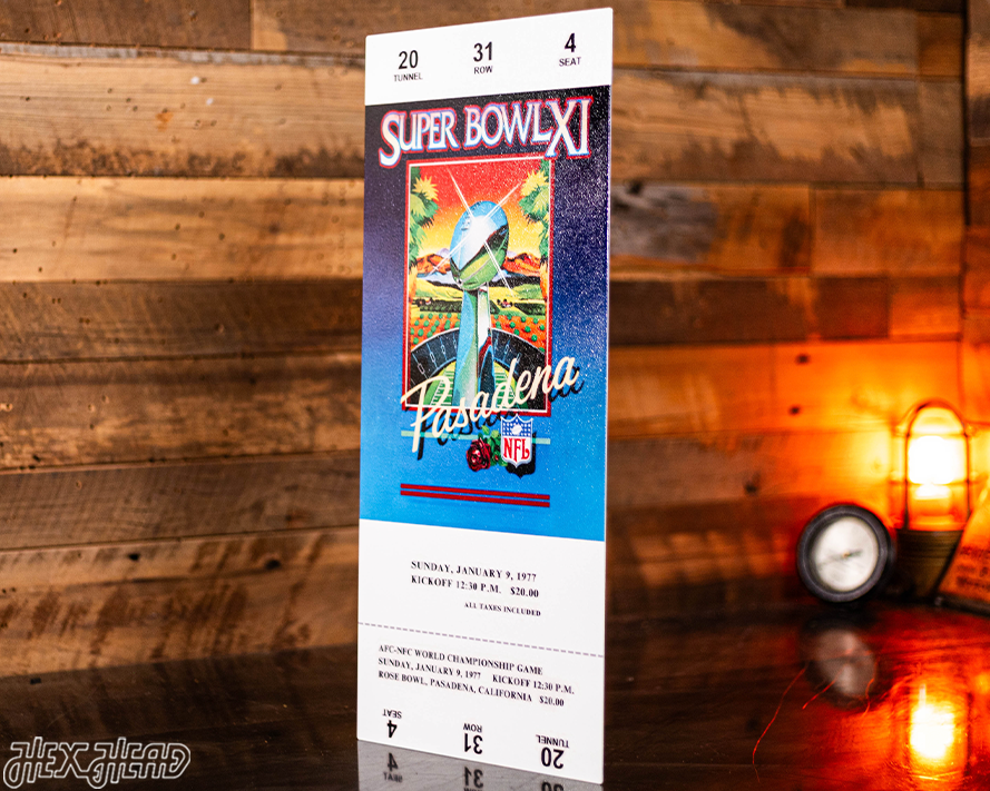 Las Vegas Raiders Super Bowl XI Ticket Stub Single Layer Metal Wall Art