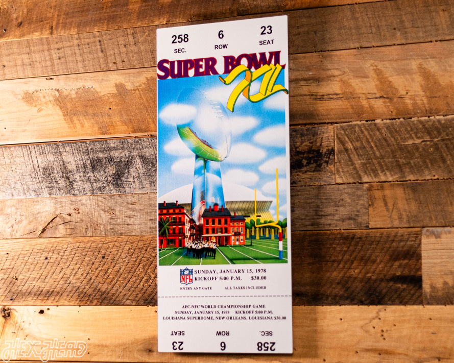 Dallas Cowboys Super Bowl XII Ticket Stub Single Layer Metal Wall Art