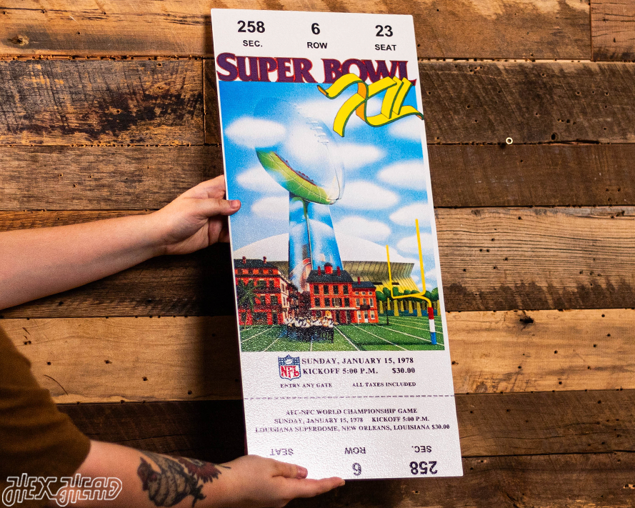 Dallas Cowboys Super Bowl XII Ticket Stub Single Layer Metal Wall Art