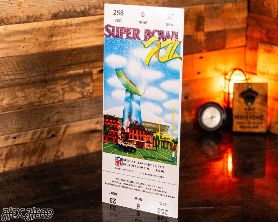 Dallas Cowboys Super Bowl XII Ticket Stub Single Layer Metal Wall Art