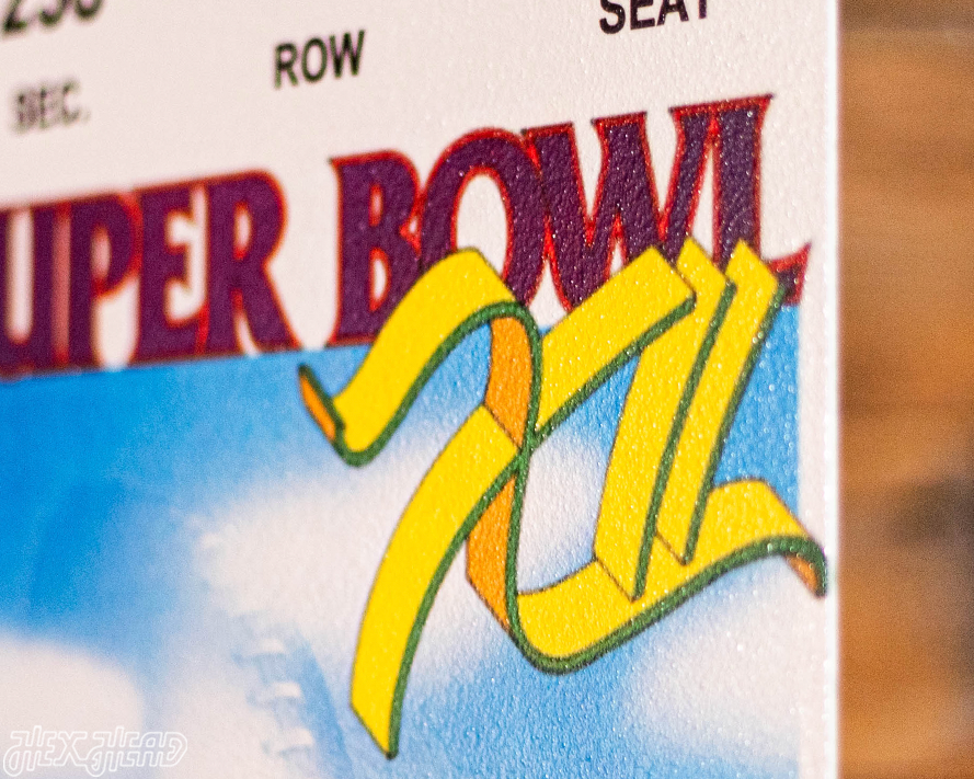 Dallas Cowboys Super Bowl XII Ticket Stub Single Layer Metal Wall Art