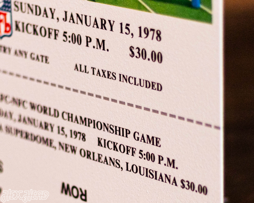 Dallas Cowboys Super Bowl XII Ticket Stub Single Layer Metal Wall Art