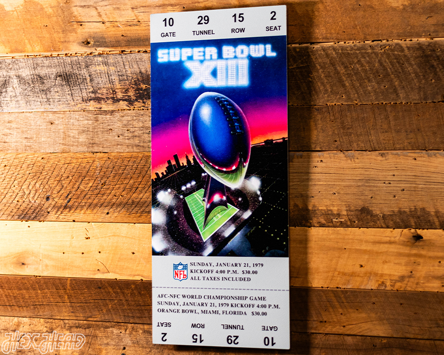 Pittsburgh Steelers Super Bowl XIII Ticket Stub Single Layer Metal Wall Art