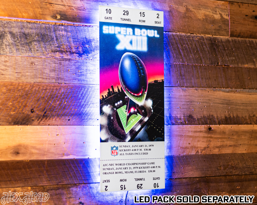 Pittsburgh Steelers Super Bowl XIII Ticket Stub Single Layer Metal Wall Art