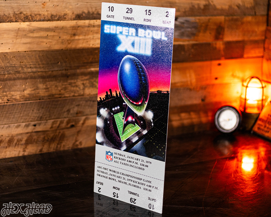 Pittsburgh Steelers Super Bowl XIII Ticket Stub Single Layer Metal Wall Art