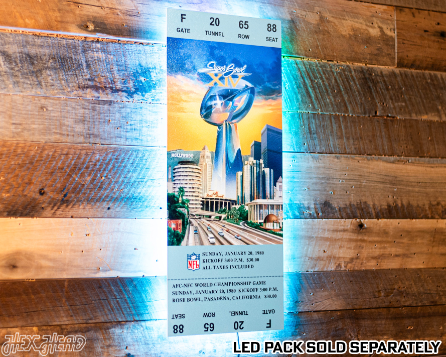 Pittsburgh Steelers Super Bowl XIV Ticket Stub Single Layer Metal Wall Art