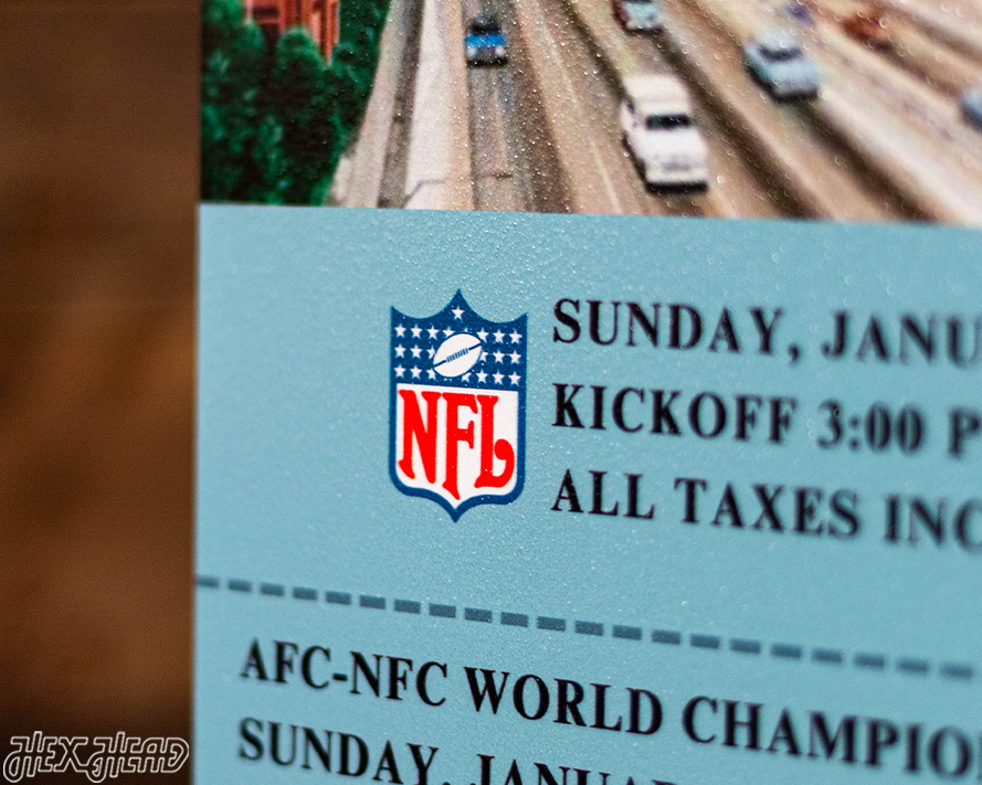 Pittsburgh Steelers Super Bowl XIV Ticket Stub Single Layer Metal Wall Art