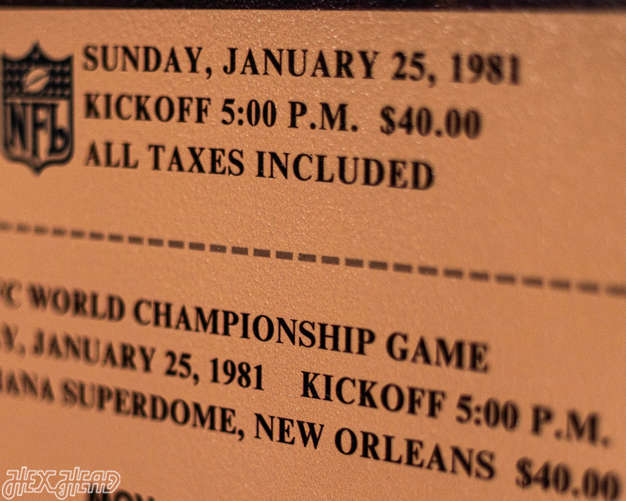 Las Vegas Raiders Super Bowl XV Ticket Stub Single Layer Metal Wall Art