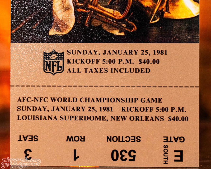 Las Vegas Raiders Super Bowl XV Ticket Stub Single Layer Metal Wall Art