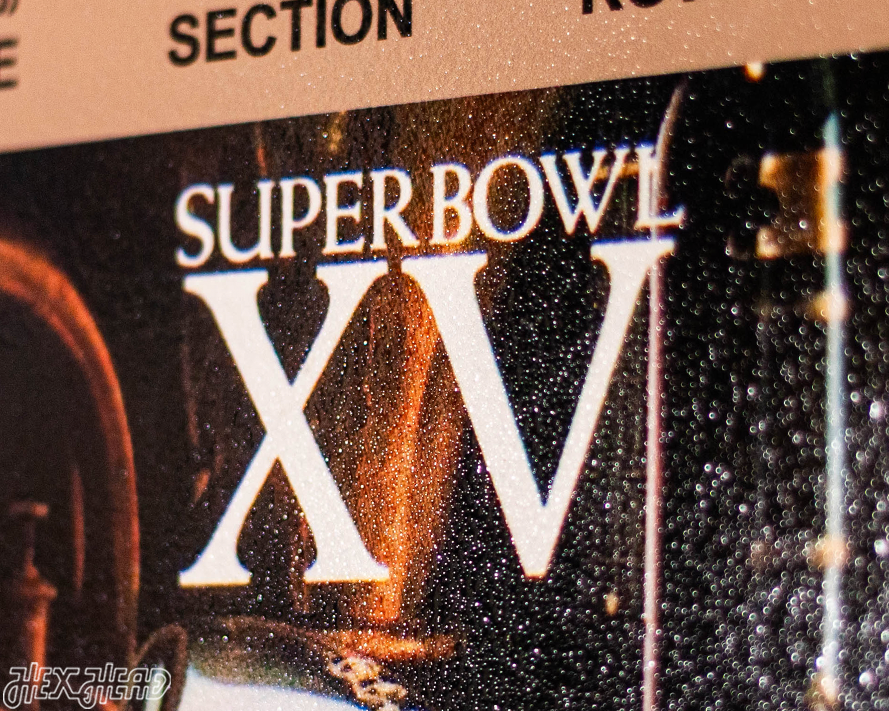 Las Vegas Raiders Super Bowl XV Ticket Stub Single Layer Metal Wall Art