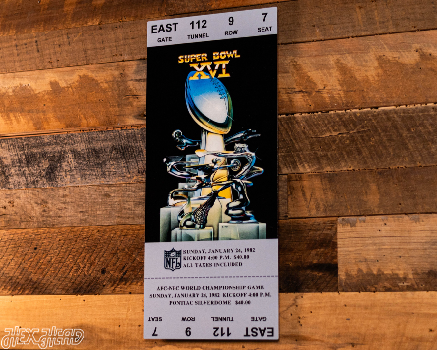 San Francisco 49ers Super Bowl XVI Ticket Stub Single Layer Metal Wall Art