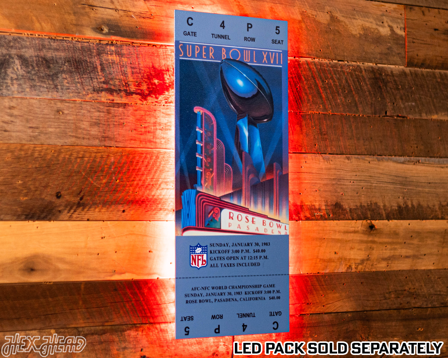 Washington Commanders Super Bowl XVII Ticket Stub Single Layer Metal Wall Art