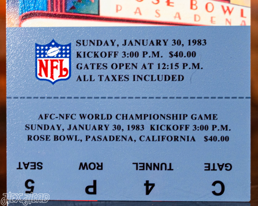 Washington Commanders Super Bowl XVII Ticket Stub Single Layer Metal Wall Art