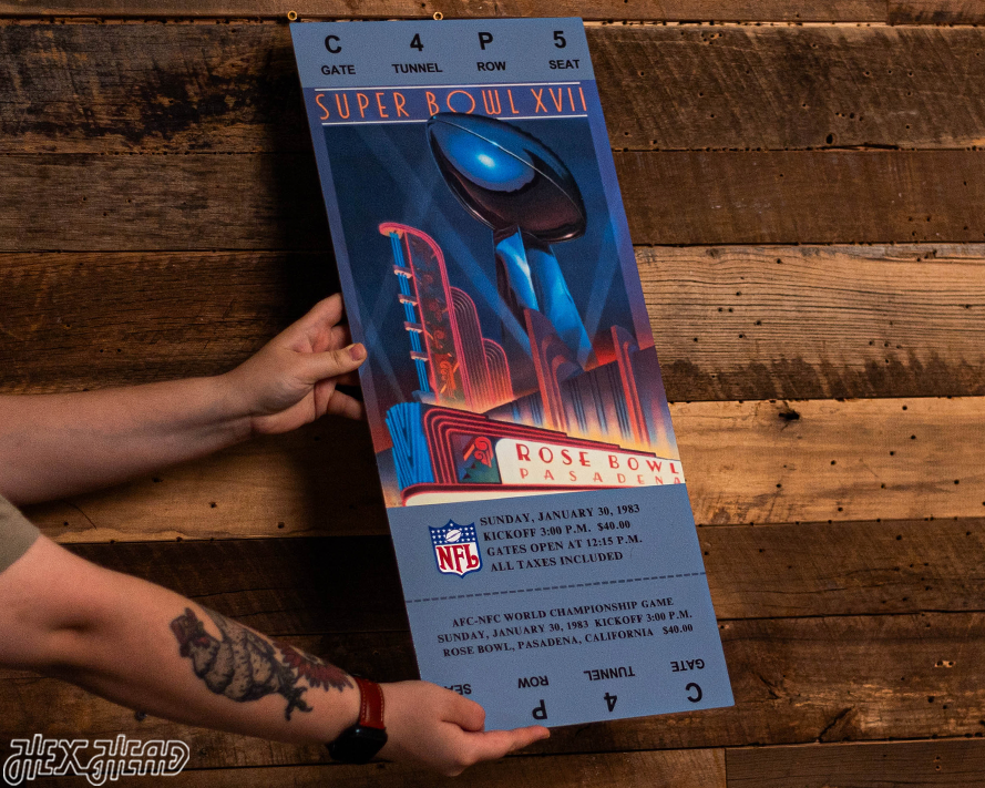 Washington Commanders Super Bowl XVII Ticket Stub Single Layer Metal Wall Art