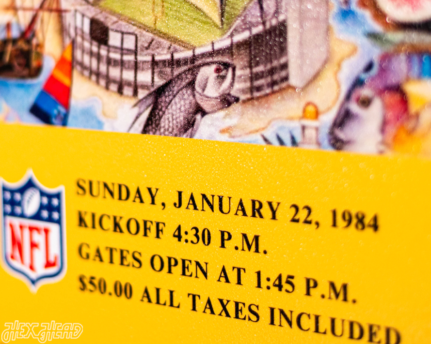 Las Vegas Raiders Super Bowl XVIII Ticket Stub Single Layer Metal Wall Art