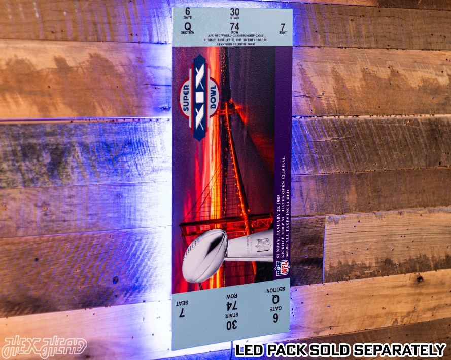 San Francisco 49ers Super Bowl XIX Ticket Stub Single Layer Metal Wall Art